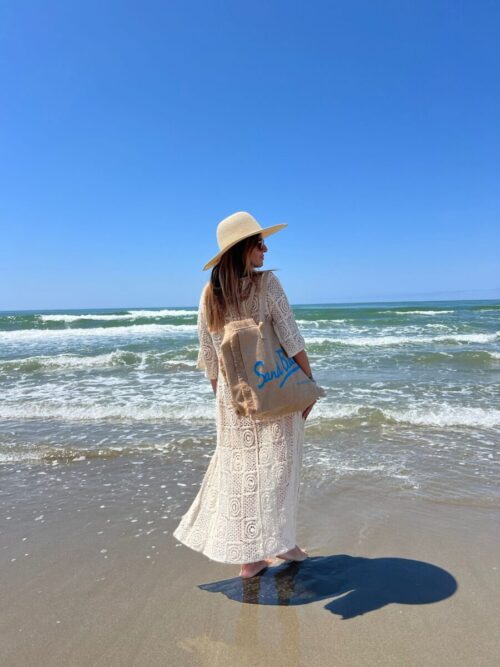 BORSA MARE JUTA SAND BEACH azzurra