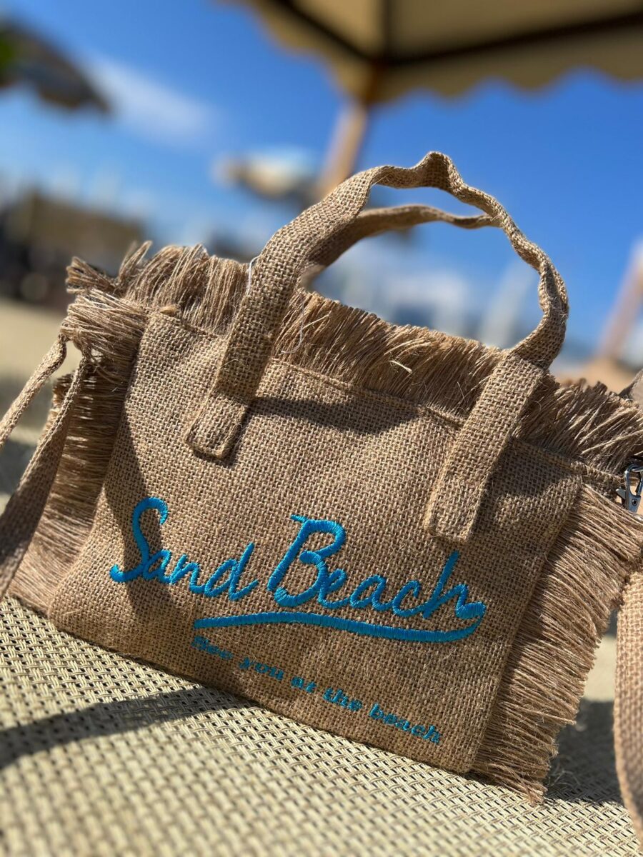 MINI BORSA MARE JUTA azzurra SAND BEACH - immagine 3