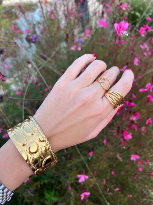 anello fili intrecciati oro