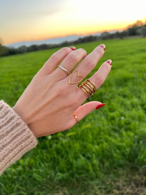 anello cuore oro