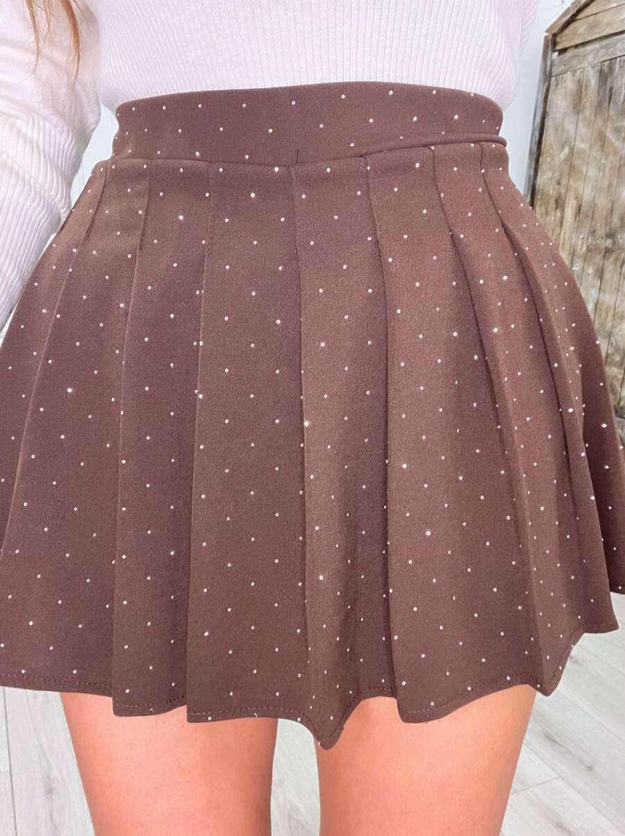 gonnellina pieghe marrone brillar