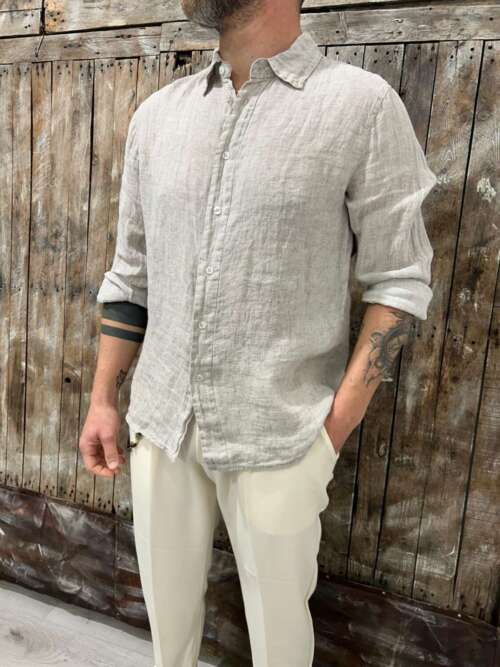 Camicia in Lino Sabbia