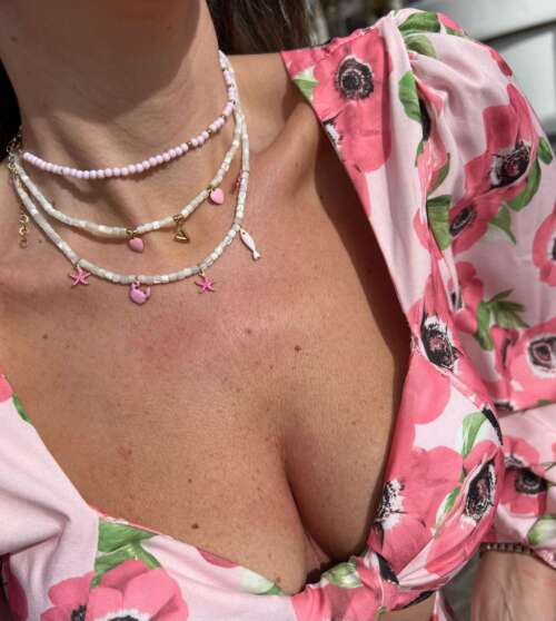 COLLANA pIETRE MADREPERLA CHARMS ♥ hand made