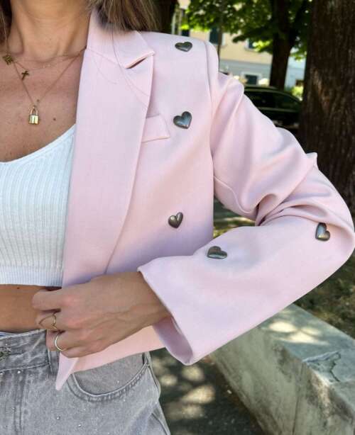 bLAZER rOSA bORCHIE CUORI