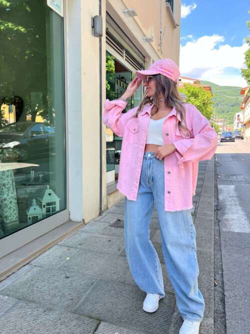 Camicia giaccheto jeans Pink Brillar