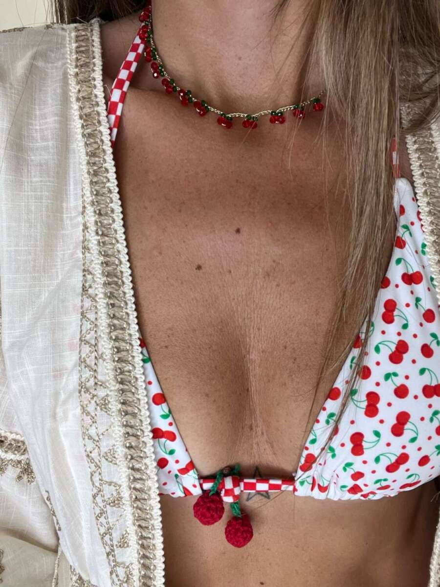 collana Hand Made Ciliegie Rosse