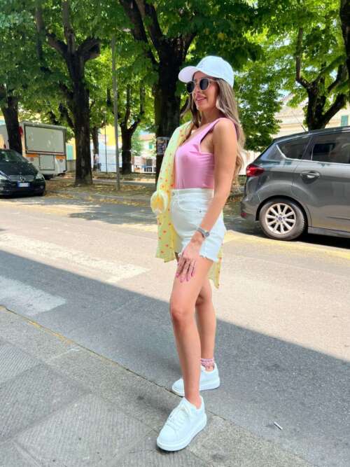 Body basic Rosa canotta spalla larga coppe