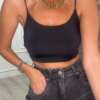 top corto spallina nero