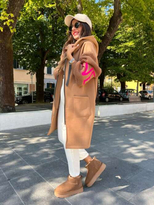 Maglione felpa love camel foderato