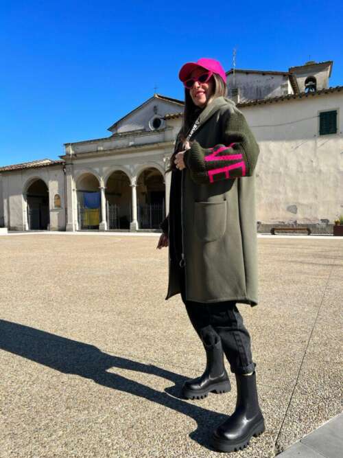 Maglione felpa love verde foderato