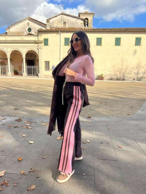 maglia cashmere e viscosa rosa