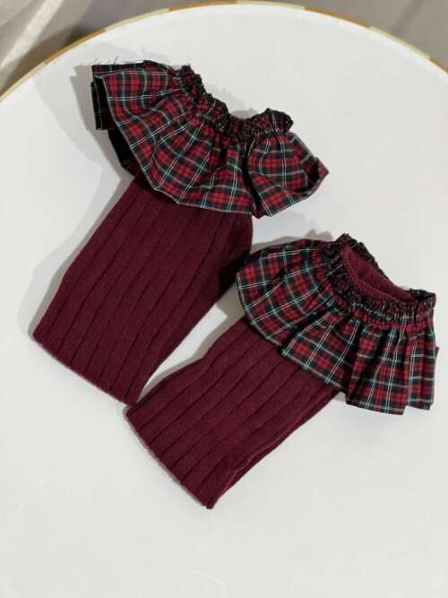 Calzini gala scozzese bordeaux