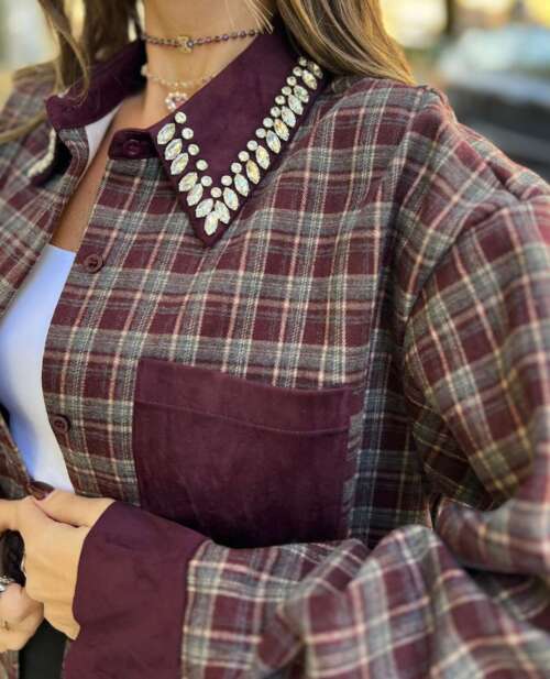 camicia shine mania bordeaux