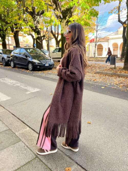 cappotto chocolate frange