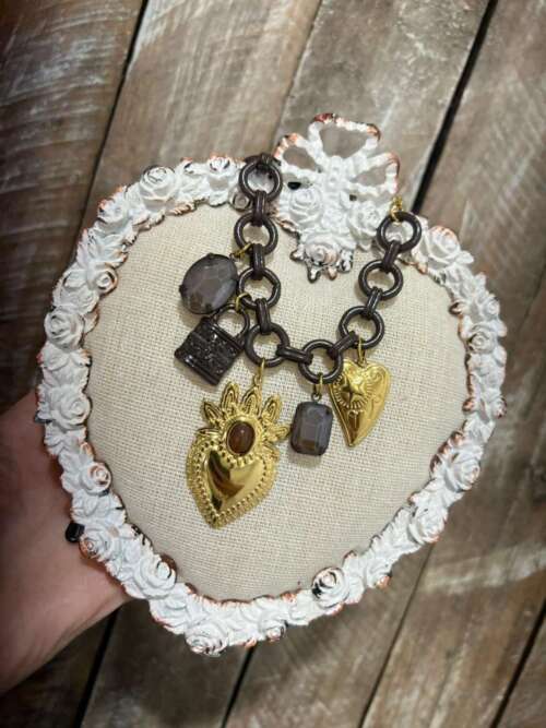 bracciale catena marrone