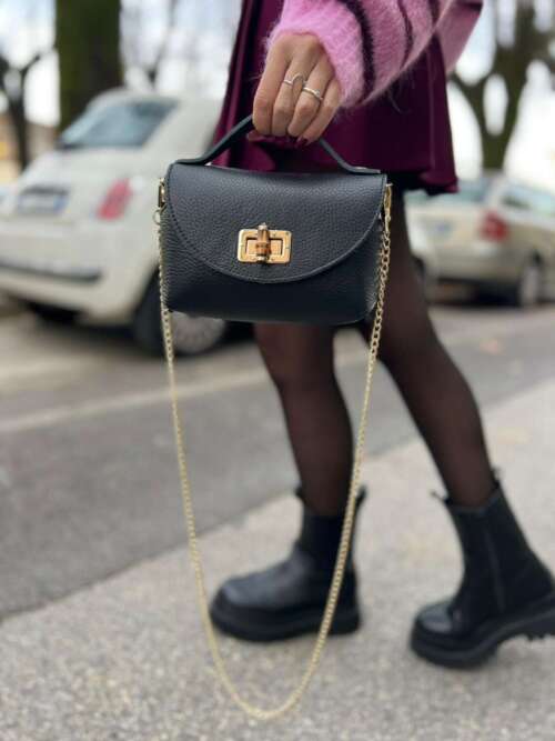 mini borsetta bamboo nera