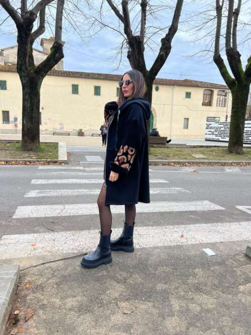 Maglione felpa maculato nero
