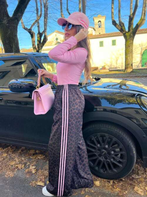 pantalone samba righe rosa