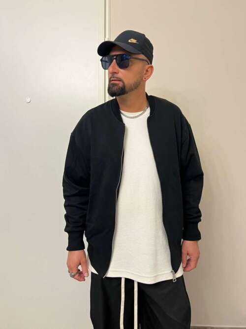 FELPA BASIC NERA GARZATA