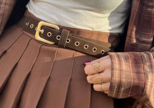 cintura marrone scamosciata elastico