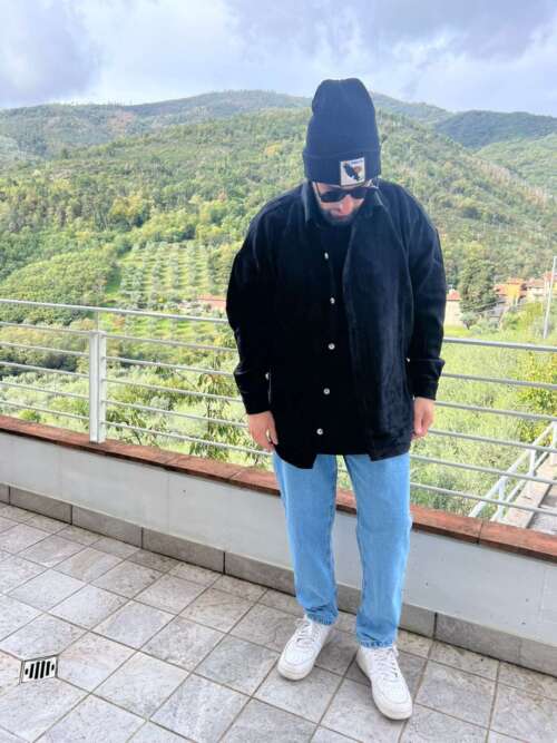 camicia velluto nera