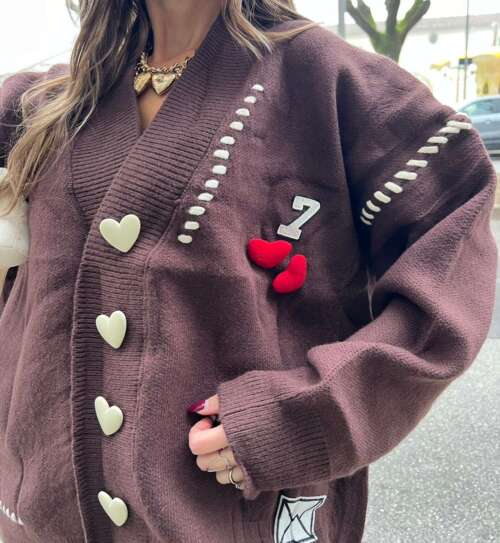 cardigan cuori e coniglietto