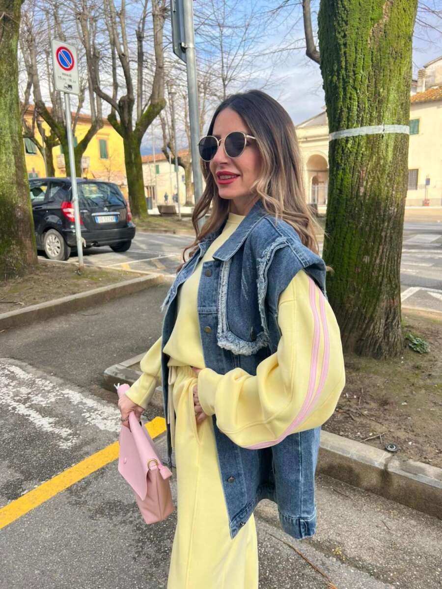 gilet jeans spallina imbottita