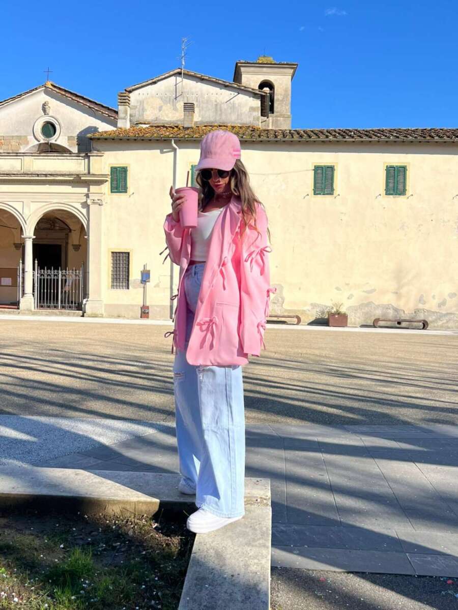blazer fiocchetti rosa