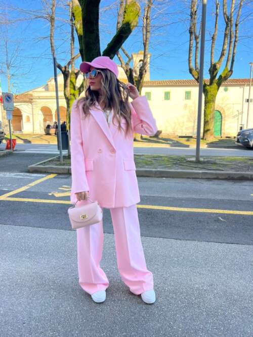 Blazer doppio petto iris rosa