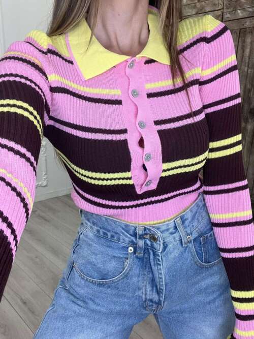 maglia Clarice rosa giallo