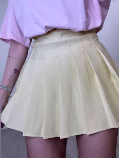 gonnellina pieghe gialla