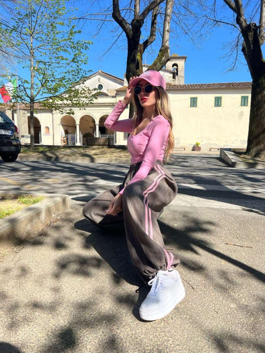 PANTALONE TRAP BROWN & PINK