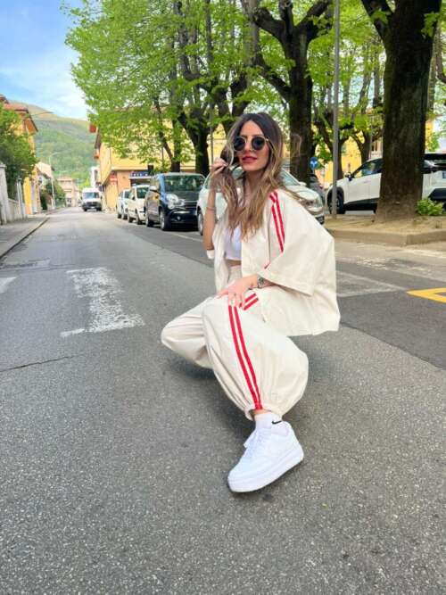 Pantalone sporty girl beige