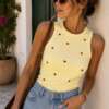 TOP VOGATORE CUORICINI ROSSI GIallo
