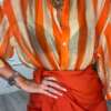 camicia formentera coreana riga gialla e arancio