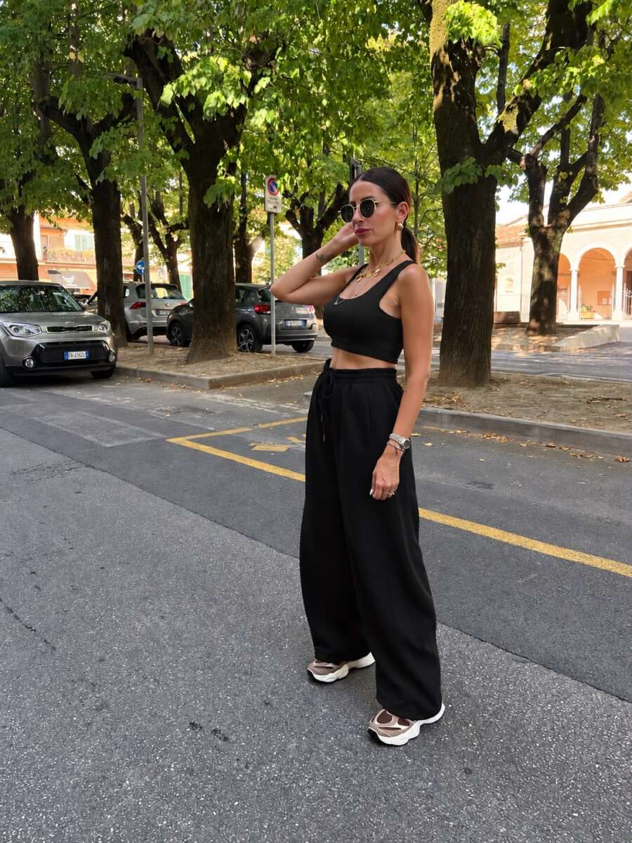 pantalone tuta new york black