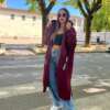 Cappotto felpa foderato bordeaux - immagine 4