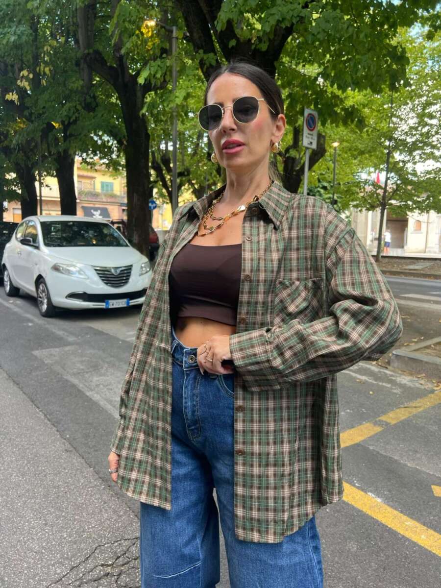 camicia QUADRI VERDE