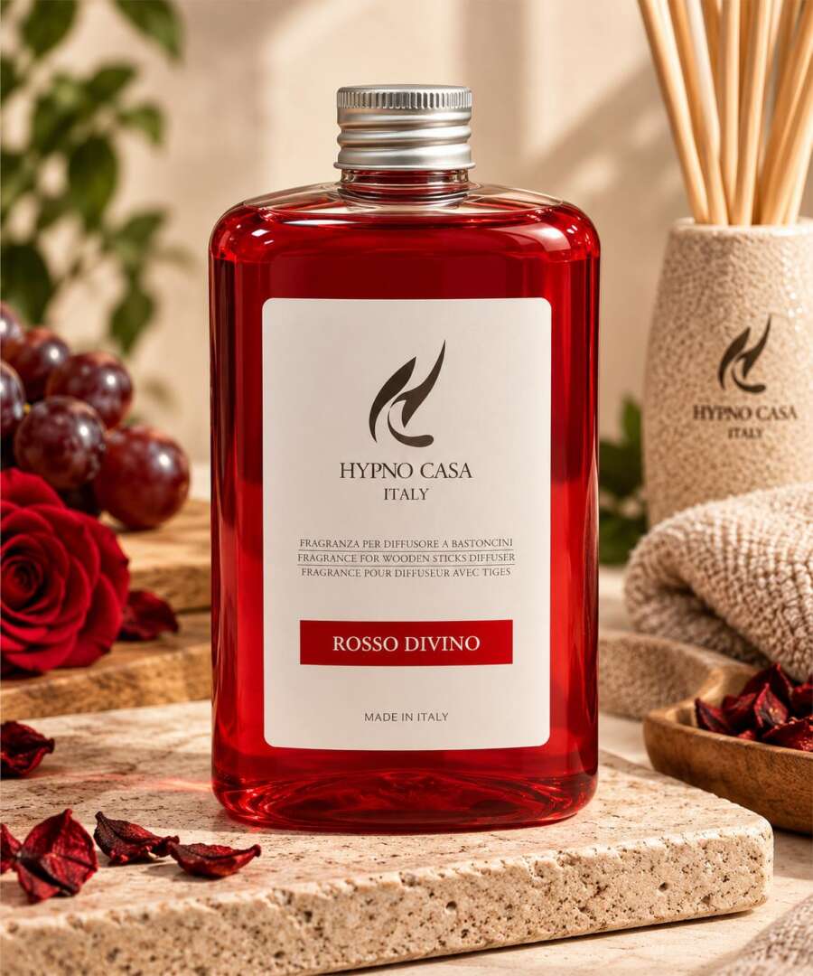 HYPNO CASA Ricarica Refill per Diffusore Profumatore 500ml ROSSO DIVINO