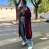 Cappotto felpa foderato bordeaux - immagine 5
