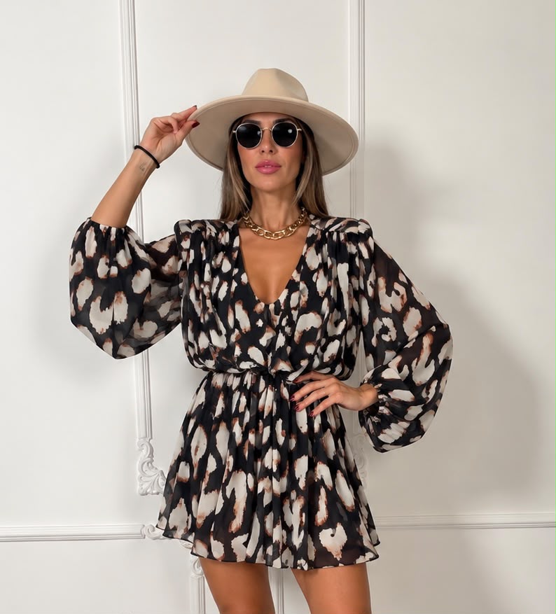 Abito Zoe maculato black