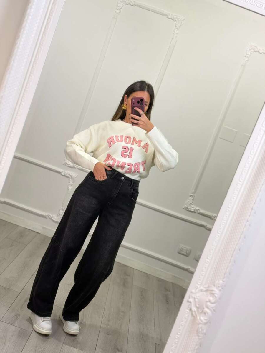 jeans Barrel Nero N+1